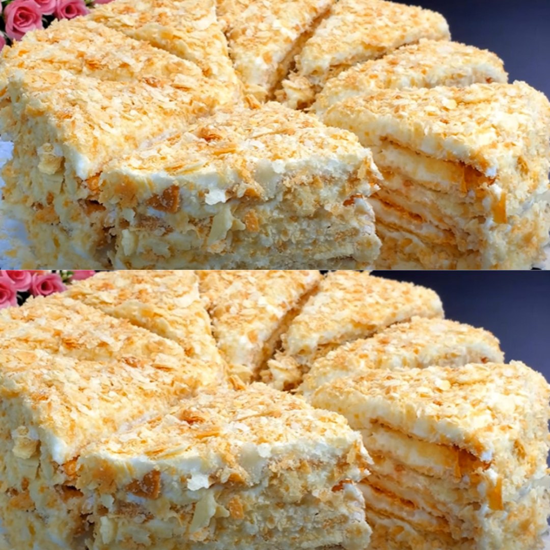 Торт «Наполеон» по-домашнему с ванильным кремом Торт «Наполеон» по-домашнему с ванильным кремом