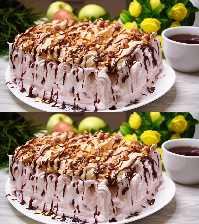 Лучший в мире торт» по-норвежски!** 🎂✨ Этот десерт покорил сердца миллионов – воздушные коржи, нежный крем и ореховая хрустинка делают его просто божественным! 😋💛 Попробуйте и убедитесь сами – название не врет!