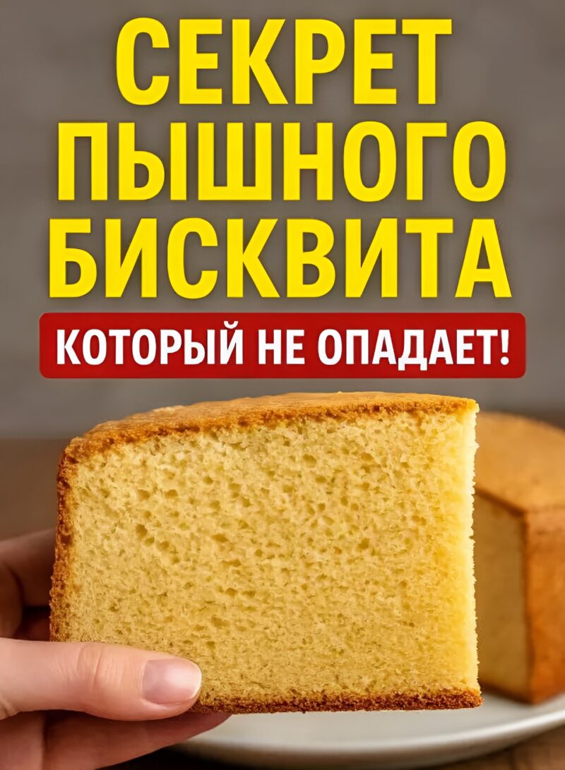 ПЫШНЫЙ БИСКВИТ без разрыхлителя — только яйца, сахар и мука