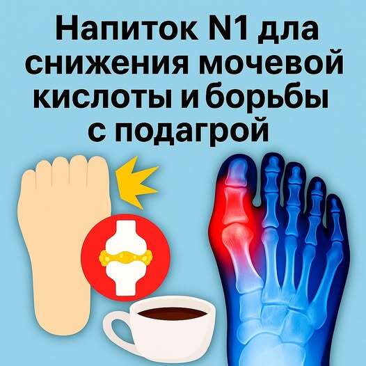 5 напитков, которые помогают снизить уровень мочевой кислоты и облегчить подагру. Один из них многих удивляет.