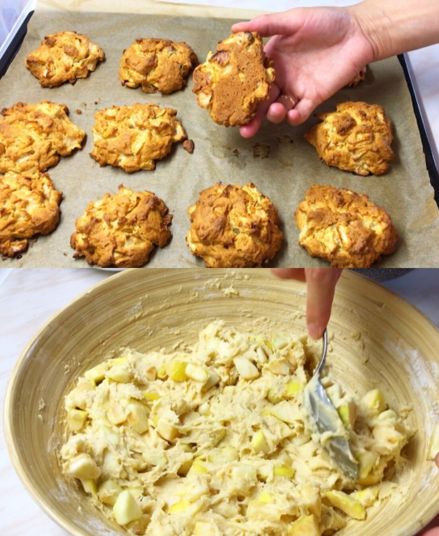 Нежное яблочное печенье за 5 минут — просто и ароматно! Много яблок, мало суеты — идеальный рецепт, когда хочется домашнего уюта ☕ Внутри — мягкое и сочное, снаружи — хрустящая корочка.