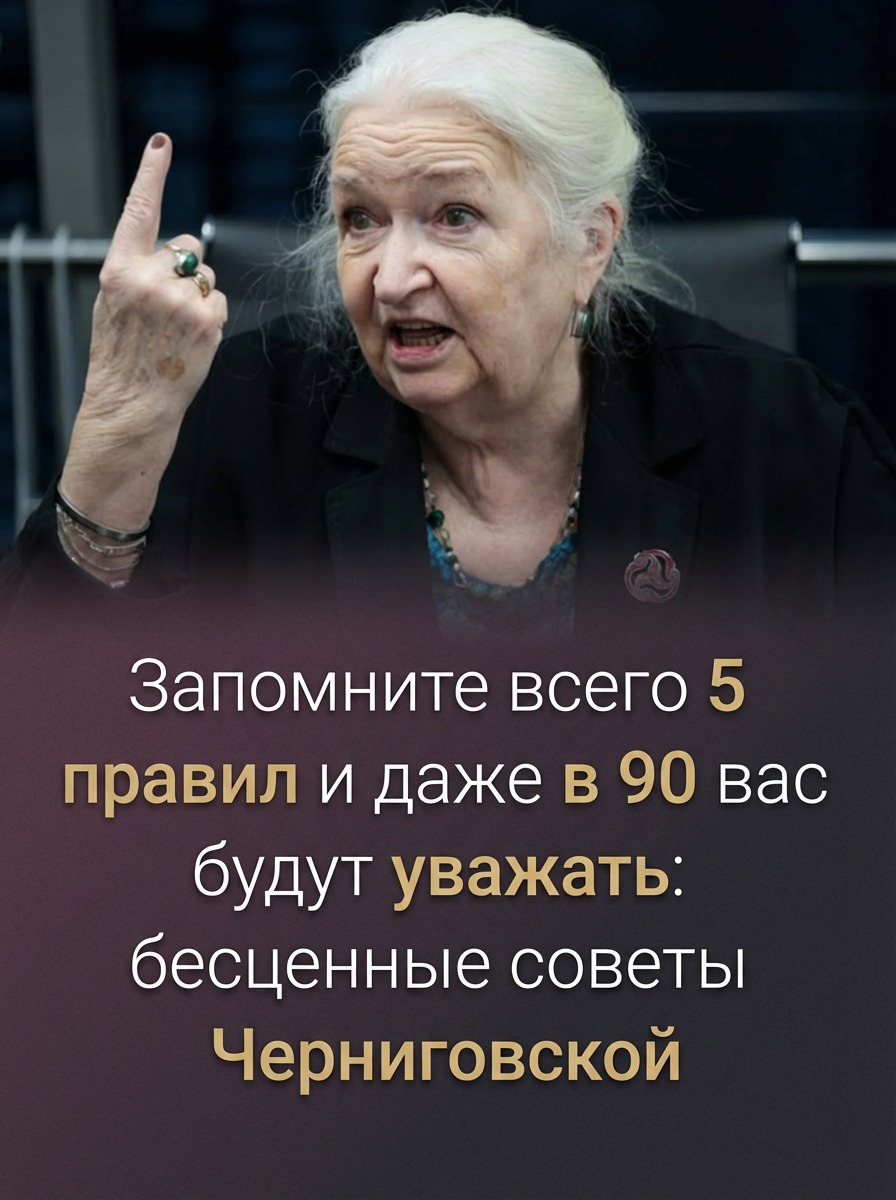 Запомните всего 5 правил, и вас будут уважать даже в 90 лет: бесценные советы от Черниговской Запомните всего 5 правил, и вас будут уважать даже в 90 лет: бесценные советы от Черниговской