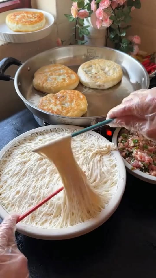 Китайские лепешки с мясом