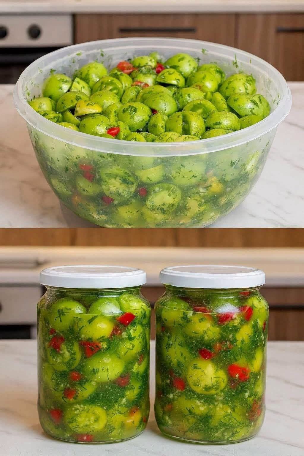 Маринованные зеленые помидоры по-грузински