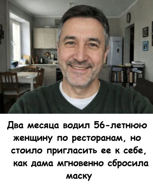 Я два месяца водил 56-летнюю женщину по ресторанам. Но стоило пригласить ее к себе, как дама мгновенно сбросила маску...